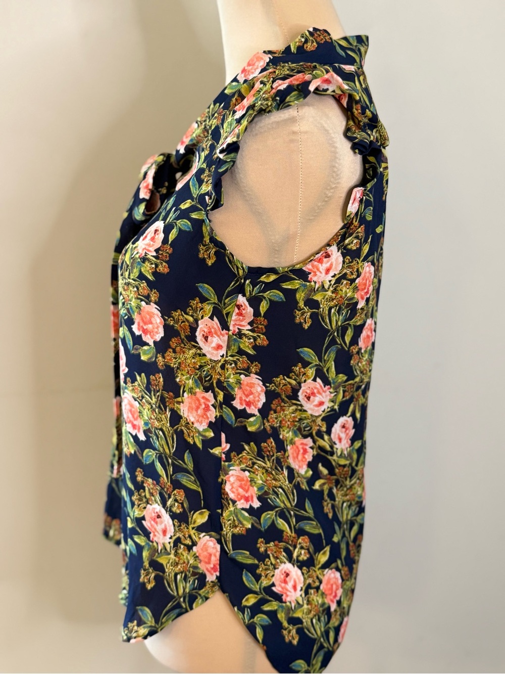 Sweet Rain cottagecore floral sleeveless ruffles coquette top SZ SM - Picture 8 of 13
